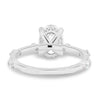 Elise – Oval Solitaire with Hidden Halo and Accent Stones - 18k White Gold