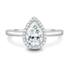Viola – 5 Claw Cathedral Pear Halo - 18k White Gold