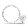 Annie – Princess Solitaire with Hidden Halo and Pavé - 18k White Gold