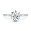 Briar – 6 Claw Pavé Cathedral Round Solitaire - 18k White Gold