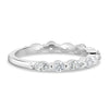 Odette - Round and Marquise Accent Stones Wedding Ring - 18k White Gold