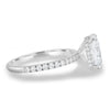 Ellie – Radiant Solitaire with Hidden Halo and Pavé - 18k White Gold