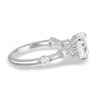 Arwen - Oval Solitaire with Hidden Halo and Accent Stones - 18k White Gold