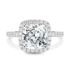 Nicole - 4 Claw Cushion Cut Halo with Pavé - 18k White Gold