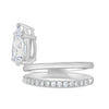 Candice - Double Band Pear Solitaire - 18k White Gold