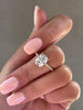 Camilla – Elongated Cushion Solitaire with Hidden Halo and Pavé Lifestyle Image