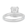 Mandy - Elongated Cushion with Triple Eagle Tip Claws and Pavé Band - 18k White Gold