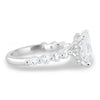 Josephine – Radiant Solitaire with Side Stones & Hidden Halo - 18k White Gold