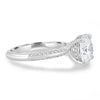 Melinda - 4 Claw Knife Edge Round Solitaire with Hidden Halo and Pavé - 18k White Gold