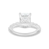 Cali - 4 Claw Elongated Cushion Solitaire with Accent Stones - 18k White Gold
