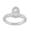 Aylin - Bezel Set Oval with Accent Stones - 18k White Gold