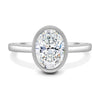 Lexie - Bezel Set Oval with Cathedral Setting - 18k White Gold