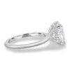 Ava – Elongated Cushion Solitaire - 18k White Gold High Setting