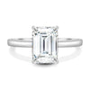 Alina - 4 Claw Emerald Solitaire - 18k White Gold High Setting