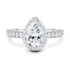 Lauren - Pear Halo with Pavé Set - 18k White Gold