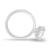 Brooklyn - Princess Solitaire with Hidden Halo and Half Pave - 18k White Gold