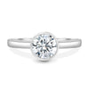 Ophelia - Bezel Set Round Solitaire - 18k White Gold