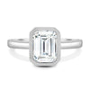 Journee - Bezel Set Emerald Solitaire - 18k White Gold