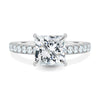 Annie – Princess Solitaire with Hidden Halo and Pavé - 18k White Gold