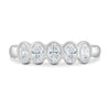 Betty - Bezel Set Oval Wedding Ring - 5 stones 18k White Gold