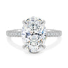 Penelope  – Oval Solitaire with Hidden Halo and Triple Pavé - 18k White Gold