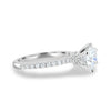 Holly - 6 Claw Pavè Round Solitaire with Hidden Halo - 18k White Gold