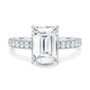 Gwyneth - Emerald Solitaire with Hidden Halo - 18k White Gold