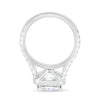 Nicole - 4 Claw Cushion Cut Halo with Pavé - 18k White Gold