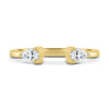 Pearl - Pear Open Wedding Ring - 18k Yellow Gold