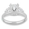 Meghan – Cushion Trilogy with Pavé - 18k White Gold High Setting