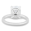 Camilla – Elongated Cushion Solitaire with Hidden Halo and Pavé - 18k White Gold