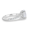 Julia – Oval Solitaire with Hidden Halo and Pavé - 18k White Gold