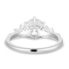 Molly - 6 Claw Round Solitaire with Accent Stones - 18k White Gold