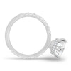 Amanda - 6 Claw Pavé Round Solitaire with Hidden Halo - 18k White Gold