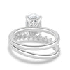 Athena - Double Band Oval Solitaire - 18k White Gold