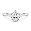 Rosalia - Pear Trilogy with Cathedral Setting - 18k White Gold