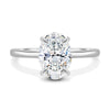Daisy – Oval Solitaire - 18k White Gold High Setting