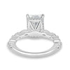 Kyla - 4 Claw Radiant with Hidden Halo & Accent Stones - 18k White Gold