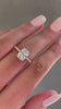 Camilla – Elongated Cushion Solitaire with Hidden Halo and Pavé Lifestyle Image