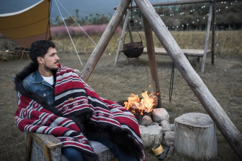 Anifurry Aztec Faux Fur Blanket-Camping