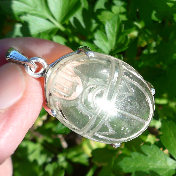 Fat Tut-Inspired Libyan Desert Glass Scarab Pendant