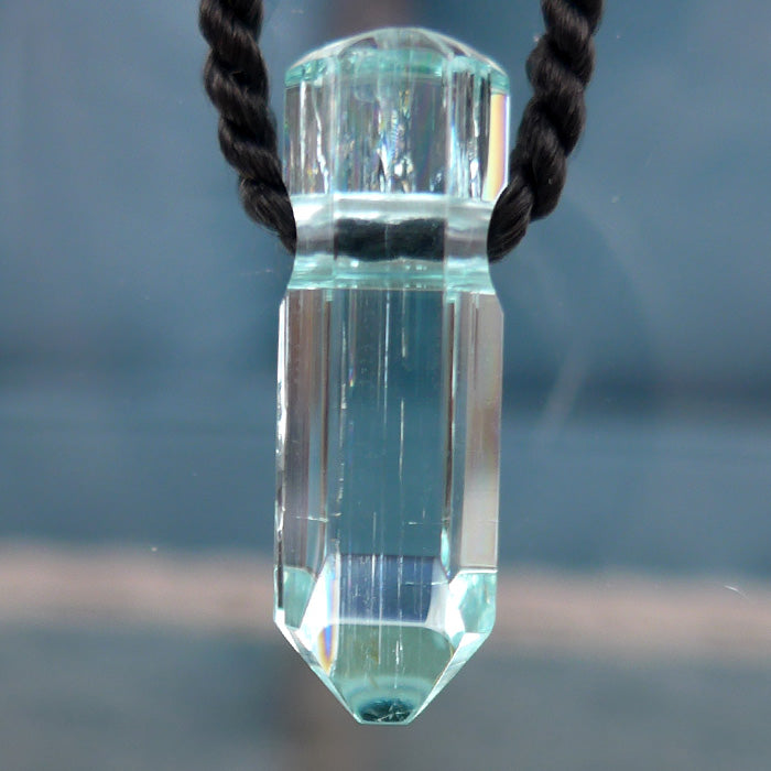 Brilliant Hexagonal AAA Aquamarine Pendant Wand