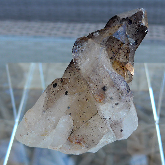 Clear Quartz and Cacoxenite Multipoint Cluster