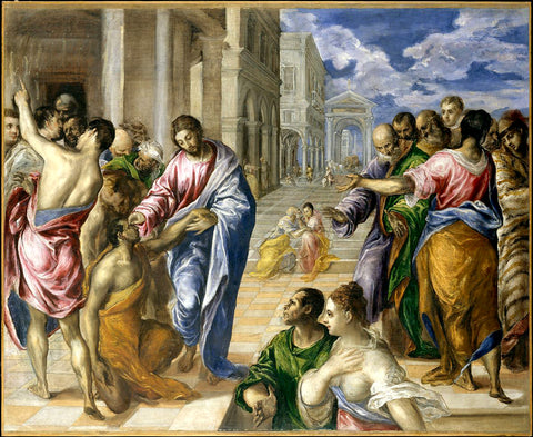 Christ Healing the Blind, Oil Painting by El Greco