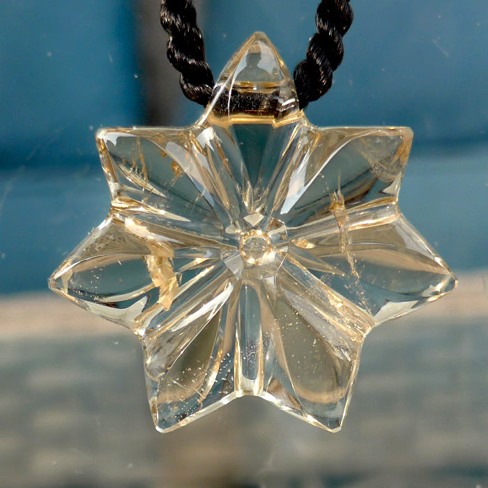 Golden Citrine Flower of Isis Pendant by Lawrence Stoller