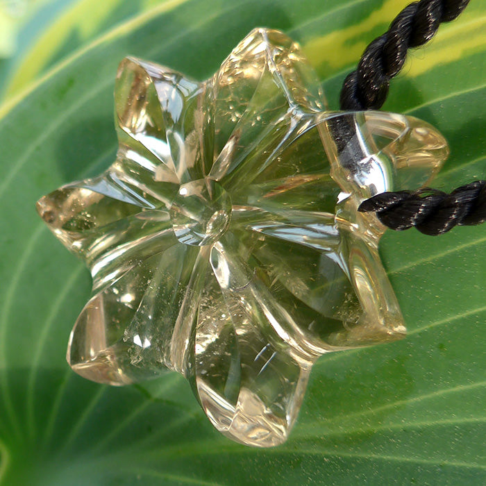 Golden Citrine Flower of Isis Pendant by Lawrence Stoller