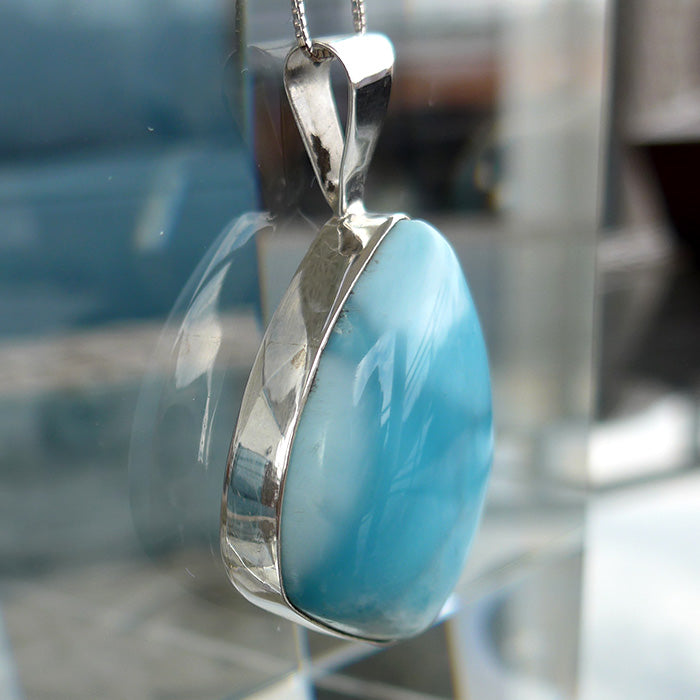 Larimar Curved Trapezoid Pendant