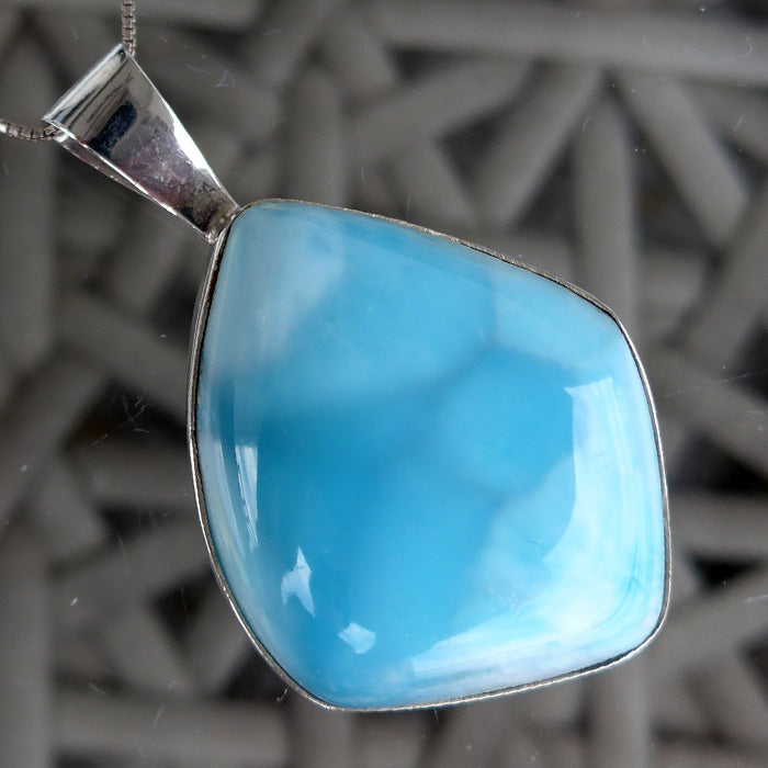 Larimar Curved Trapezoid Pendant