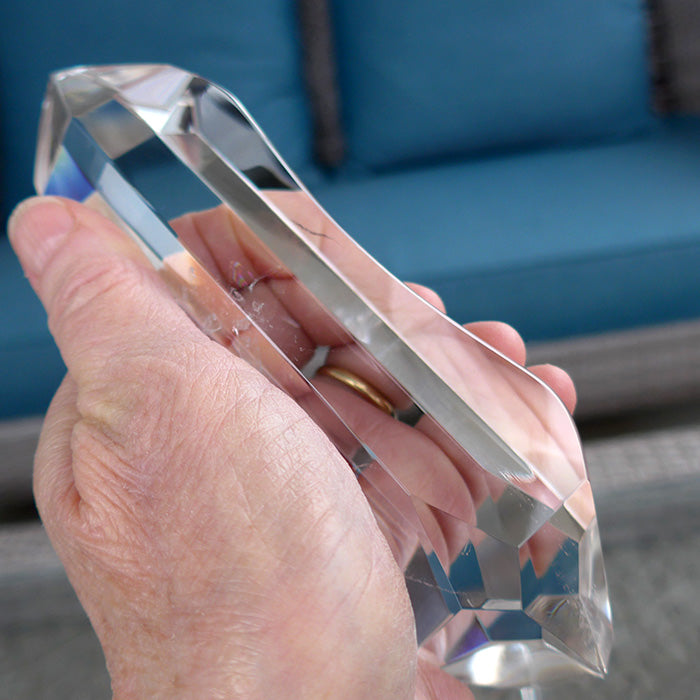 Curved Natural Optical Quartz Energy Wand by Lawrence Stoller