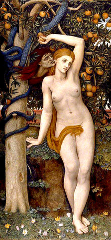 Eve Tempted, Painting by John Roddam Spencer Stanhope, 1877